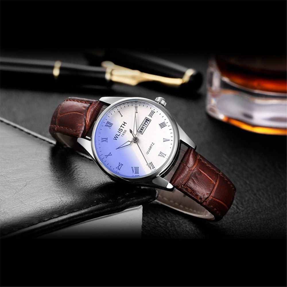 WLISTH S502 Blue Light Glass Calendar Display Waterproof Quartz Watch