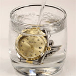 WLISTH Q354 Calendar Display Luminous Couple Quartz Watch with Steel Strap