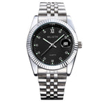 WLISTH Q354 Calendar Display Luminous Couple Quartz Watch with Steel Strap