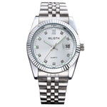 WLISTH Q354 Calendar Display Luminous Couple Quartz Watch with Steel Strap