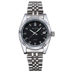 WLISTH Q354 Calendar Display Luminous Couple Quartz Watch with Steel Strap