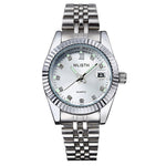 WLISTH Q354 Calendar Display Luminous Couple Quartz Watch with Steel Strap