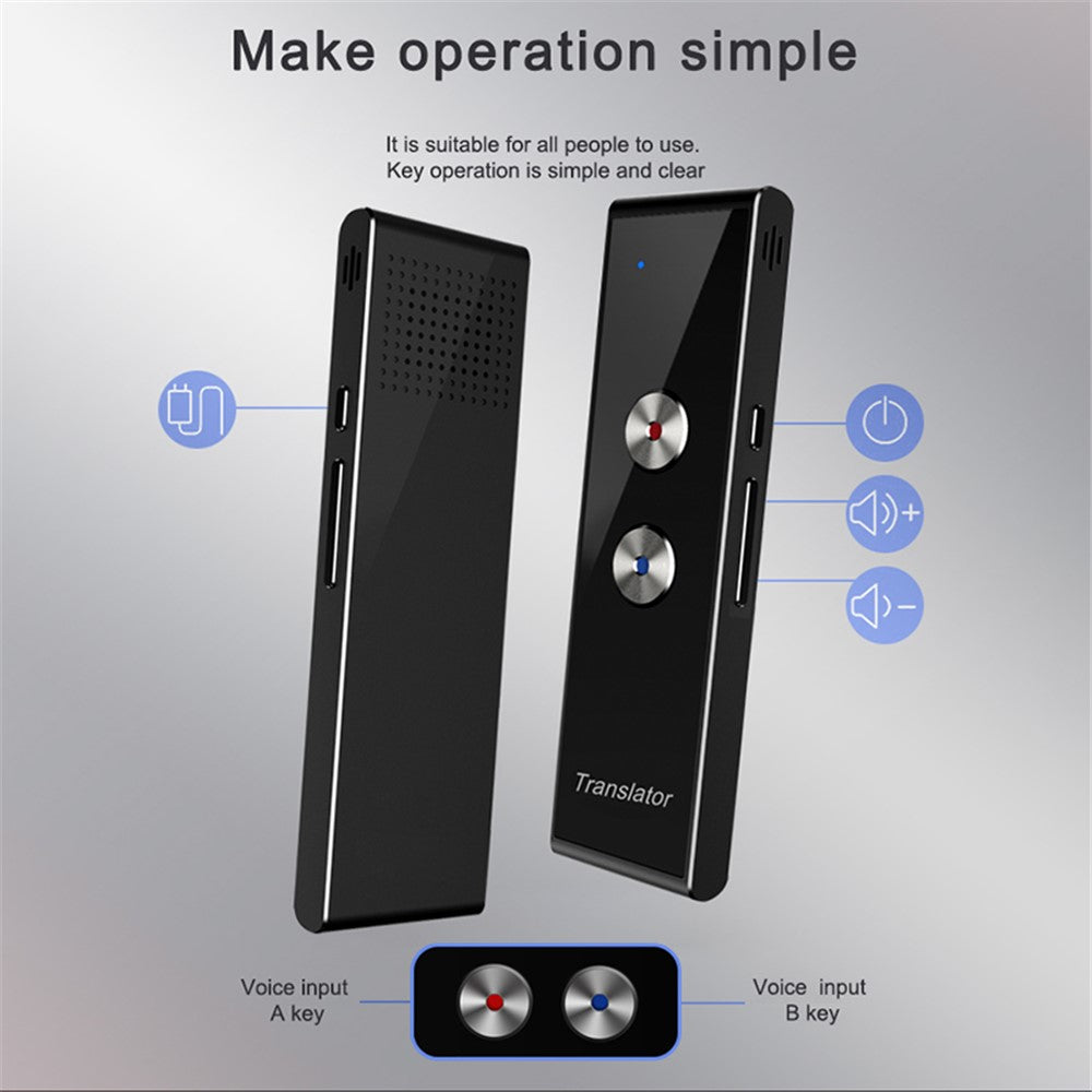 T8+ Bluetooth-compatible 40 Languages Speech Instant Translator for Travel, Learning