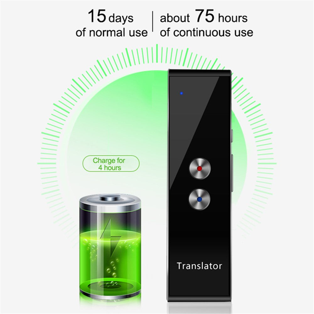 T8+ Bluetooth-compatible 40 Languages Speech Instant Translator for Travel, Learning