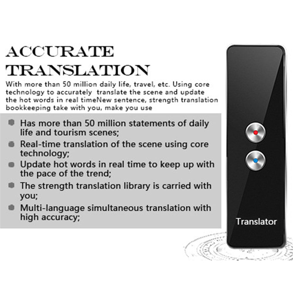 T8+ Bluetooth-compatible 40 Languages Speech Instant Translator for Travel, Learning