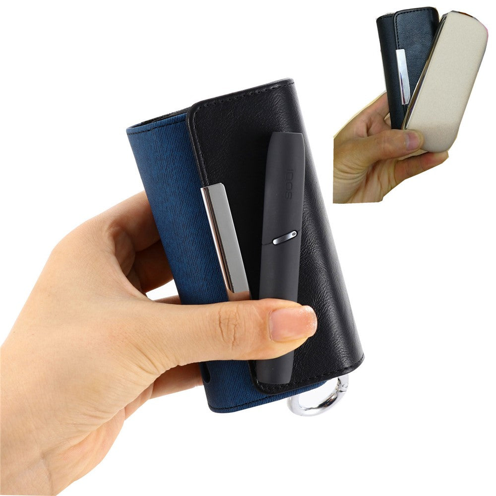 Case for IQOS 3 / 3 Duo , PU Leather Electronic Cigarette Storage Bag with Hook