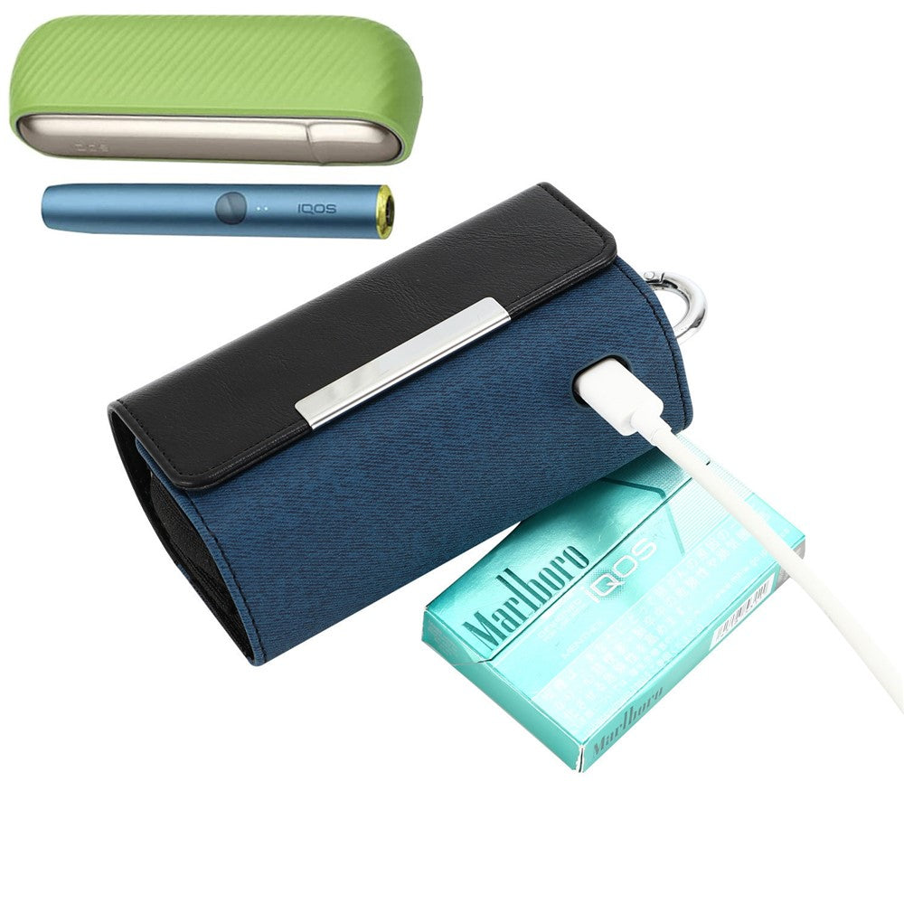 Case for IQOS 3 / 3 Duo , PU Leather Electronic Cigarette Storage Bag with Hook