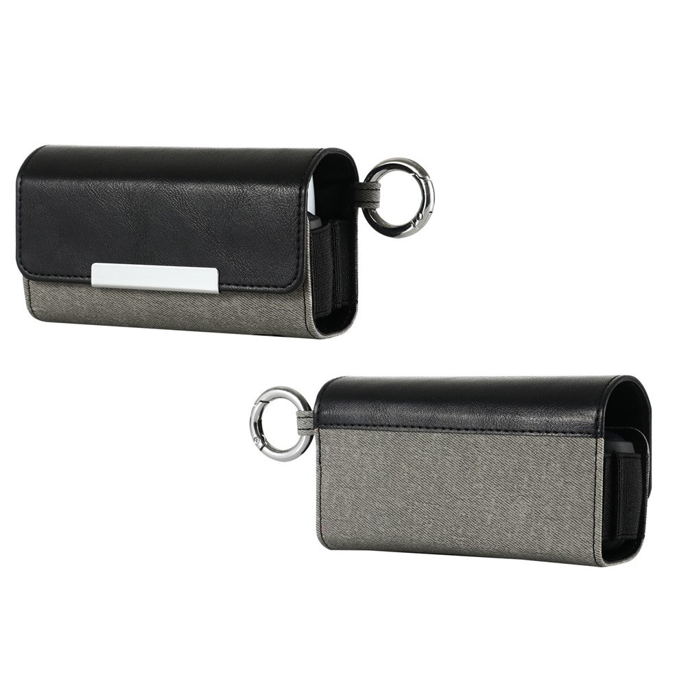 Case for IQOS 3 / 3 Duo , PU Leather Electronic Cigarette Storage Bag with Hook