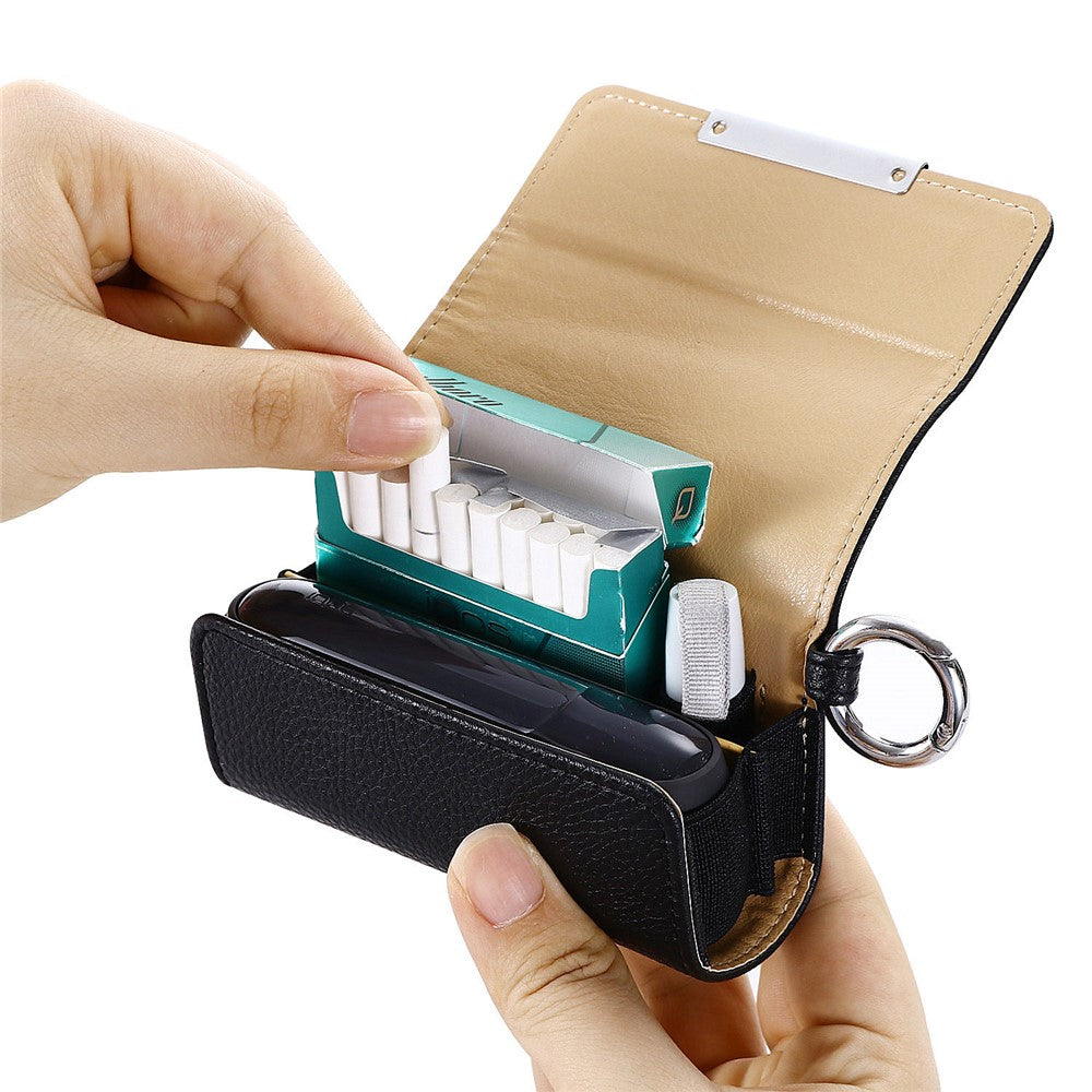 E-Cigarette Case for IQOS 3 / 3 Duo , Portable PU Leather Litchi Texture Storage Bag
