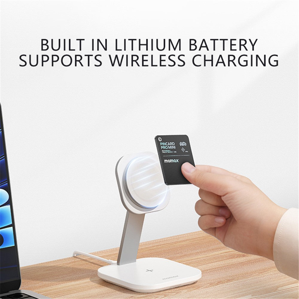MOMAX PINCARD PRO MINI Key Finder Tracking Device Anti-Lost Tracker for iOS, Support Wireless Charging