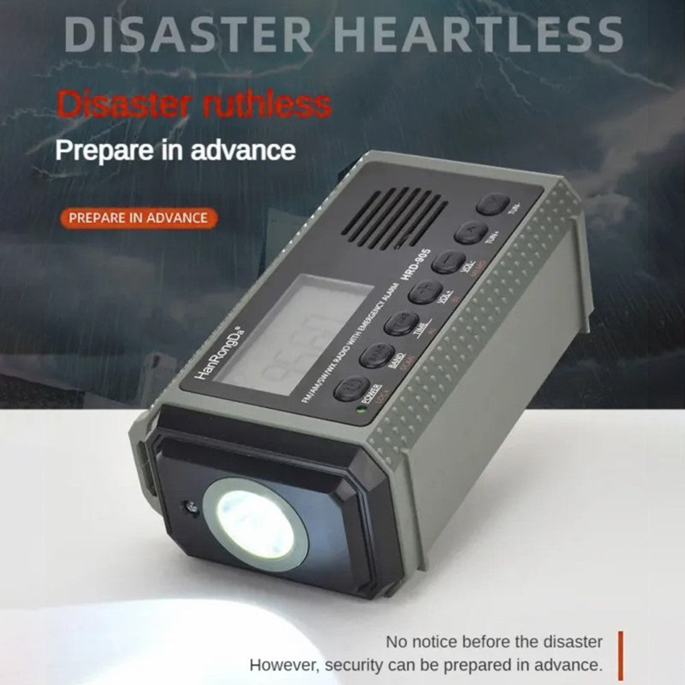 HANRONGDA HRD905 Emergency Weather Radio Solar Hand Crank Battery Operated Portable AM / FM / SW Radio
