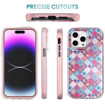 AHASTYLE WE13 For iPhone 14 Pro Max Case Pattern IMD PC+TPU Phone Cover Built-In Screen Protector