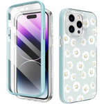 AHASTYLE WE13 For iPhone 14 Pro Max Case Pattern IMD PC+TPU Phone Cover Built-In Screen Protector
