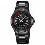 SKMEI 9320 Vintage Date Display Luminous Pointer Quartz Watch with Stainless Steel Strap