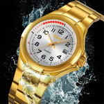 SKMEI 9320 Vintage Date Display Luminous Pointer Quartz Watch with Stainless Steel Strap
