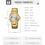 SKMEI 9320 Vintage Date Display Luminous Pointer Quartz Watch with Stainless Steel Strap