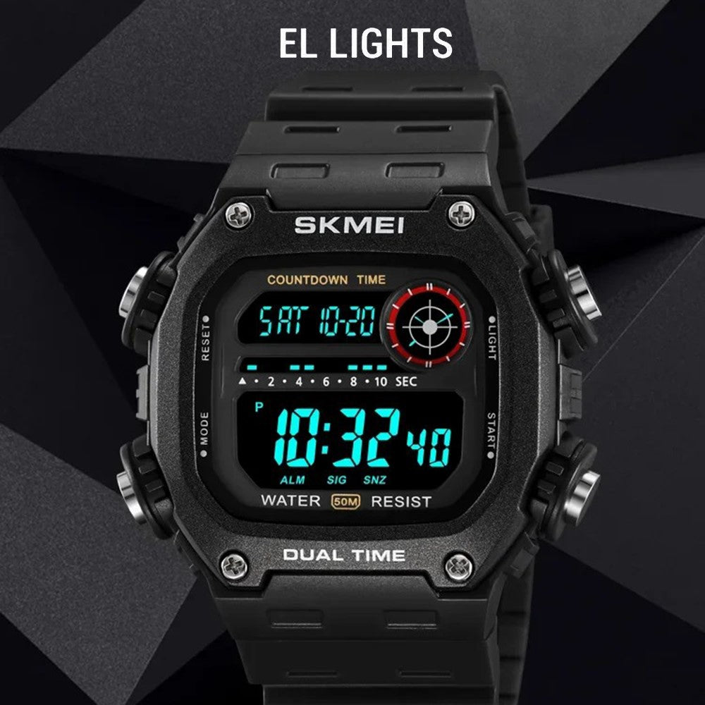 SKMEI 2126 Teenager Student Square Digital Watch Luminous Waterproof Sports Electronic Watch