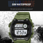 SKMEI 2126 Teenager Student Square Digital Watch Luminous Waterproof Sports Electronic Watch