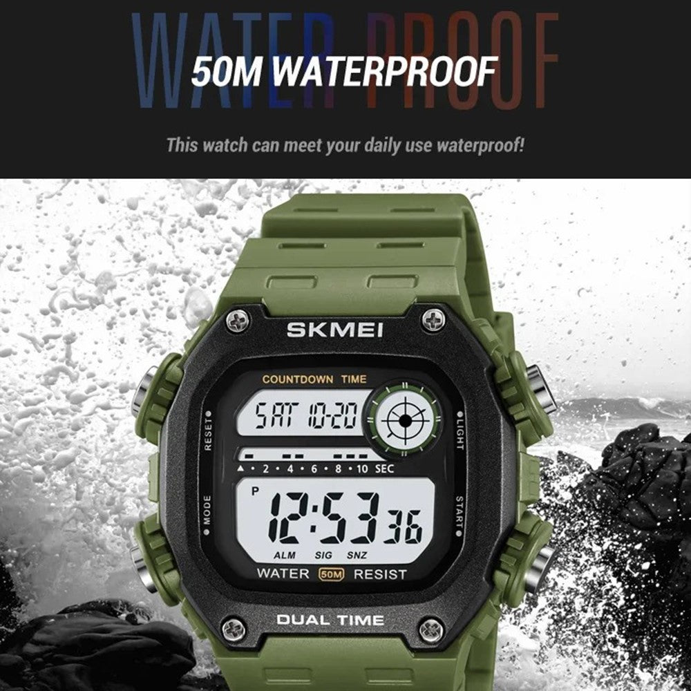 SKMEI 2126 Teenager Student Square Digital Watch Luminous Waterproof Sports Electronic Watch