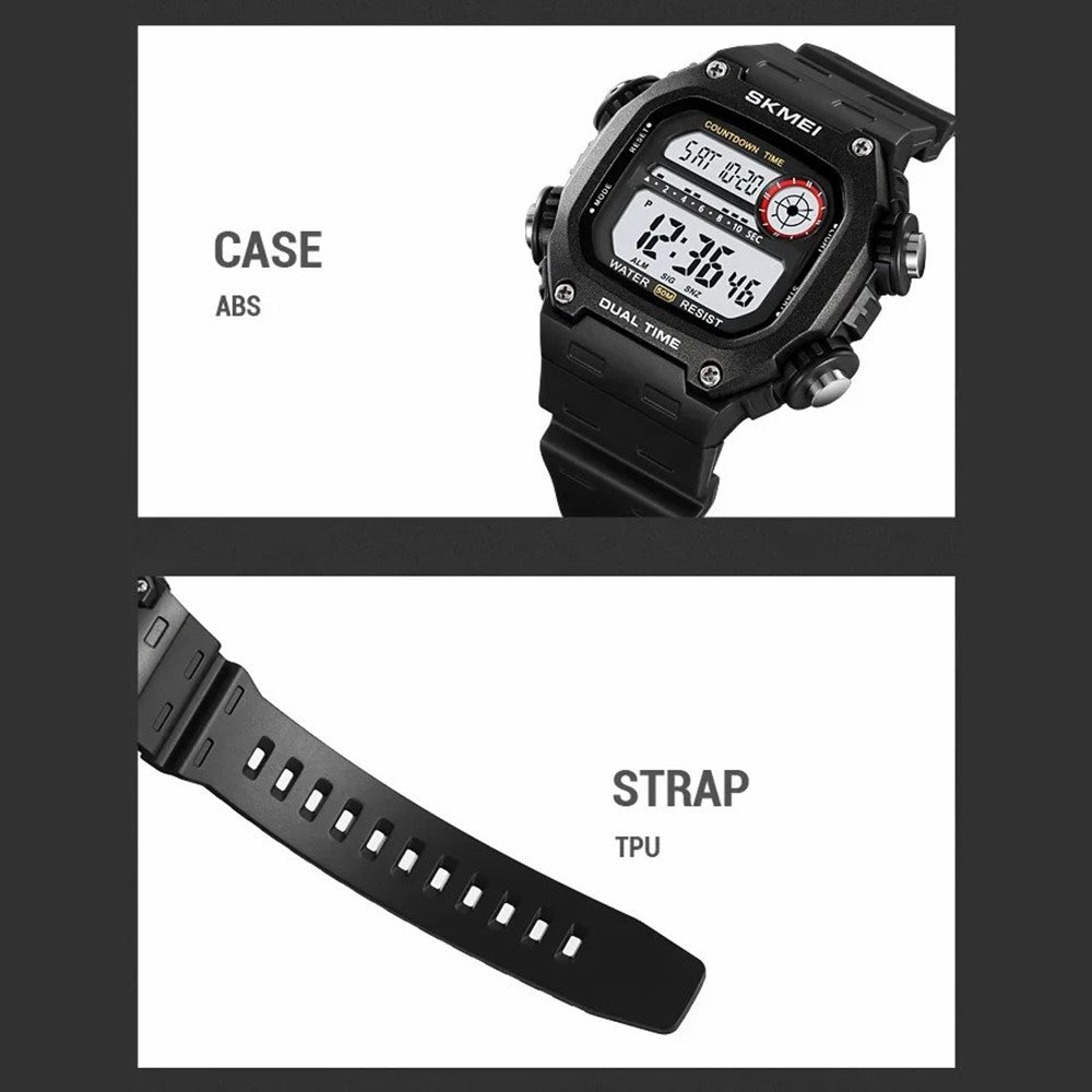 SKMEI 2126 Teenager Student Square Digital Watch Luminous Waterproof Sports Electronic Watch