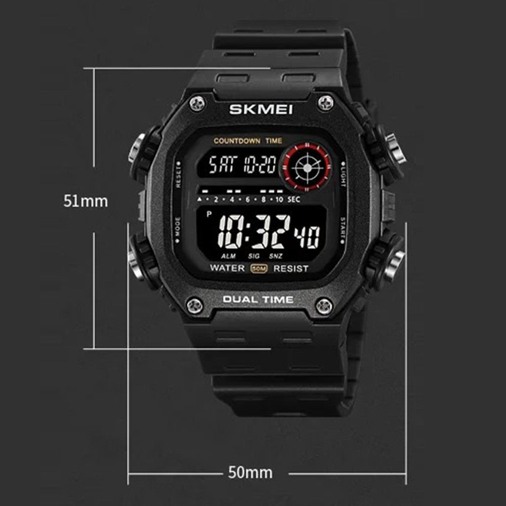 SKMEI 2126 Teenager Student Square Digital Watch Luminous Waterproof Sports Electronic Watch