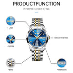 SKMEI 7070 Weekday Date Display Stainless Steel Strap Quartz Wrist Watch for Men / Women