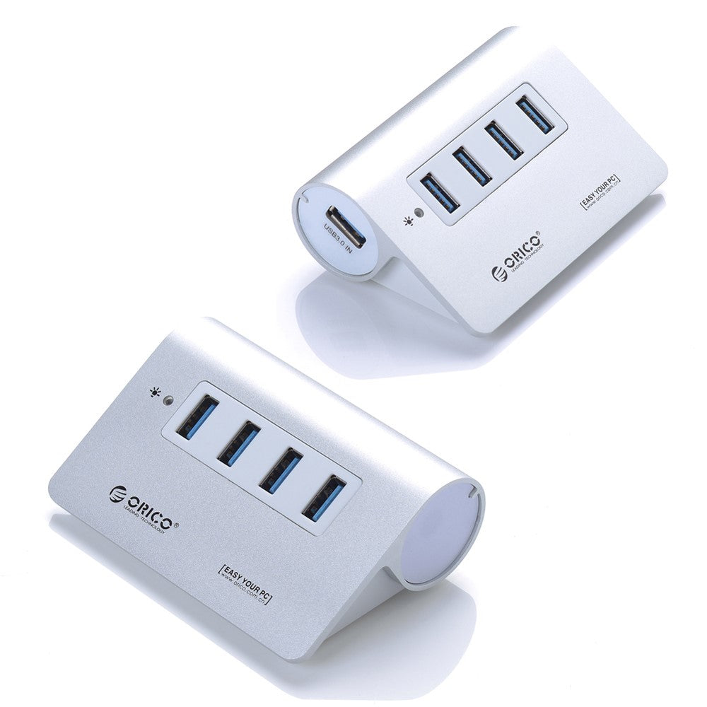 ORICO Multipel beskyttelse Plug and Play USB 3.0-hub i aluminiumlegering med 4 porte (M3H4)