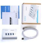 ORICO Multipel beskyttelse Plug and Play USB 3.0-hub i aluminiumlegering med 4 porte (M3H4)