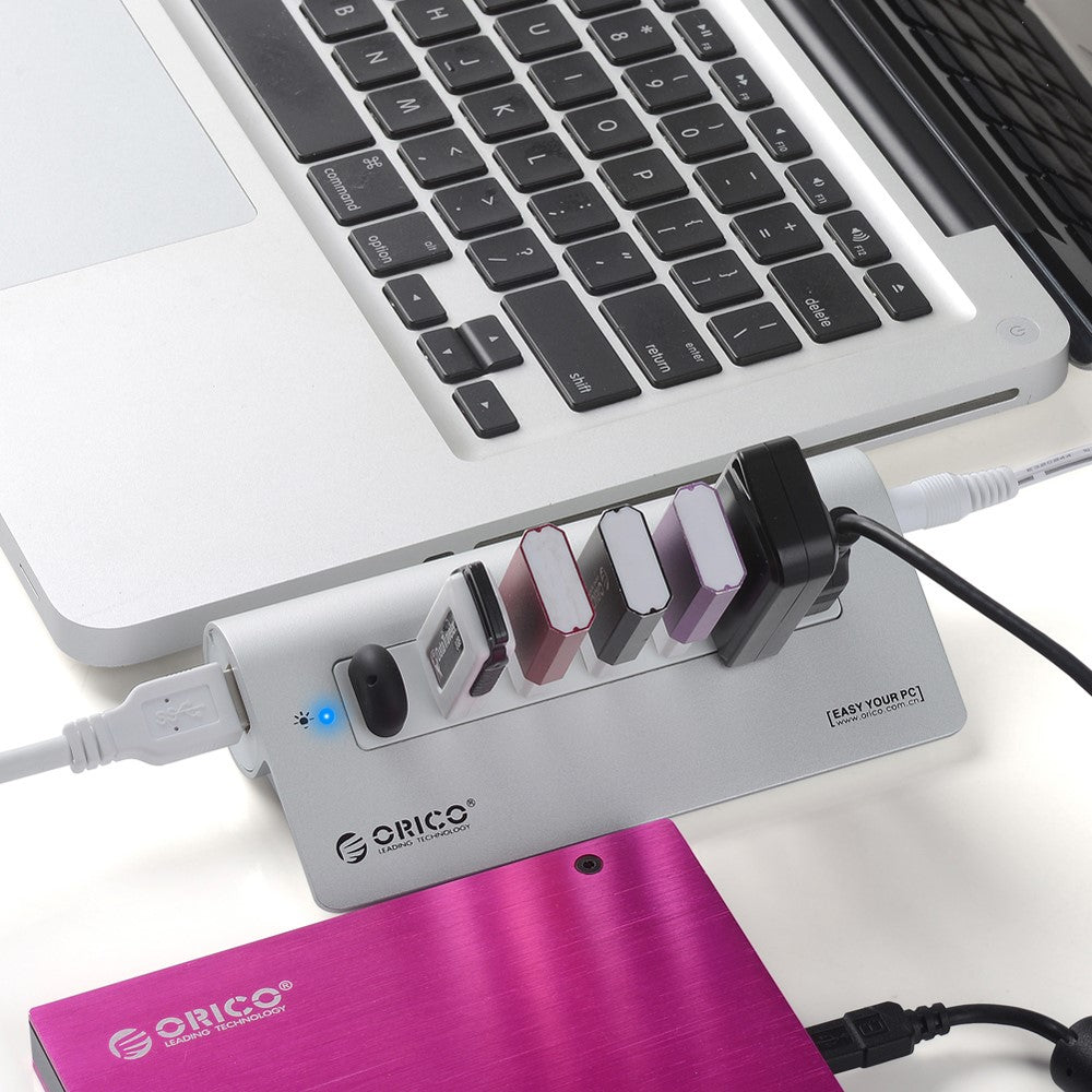 ORICO Aluminum 7-ports USB 3.0-hub med USB 3.0-kabel (M3H7)