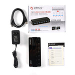 ORICO ABS 7-ports USB 3.0-HUB med strømadapter og kabel (H7928-U3)