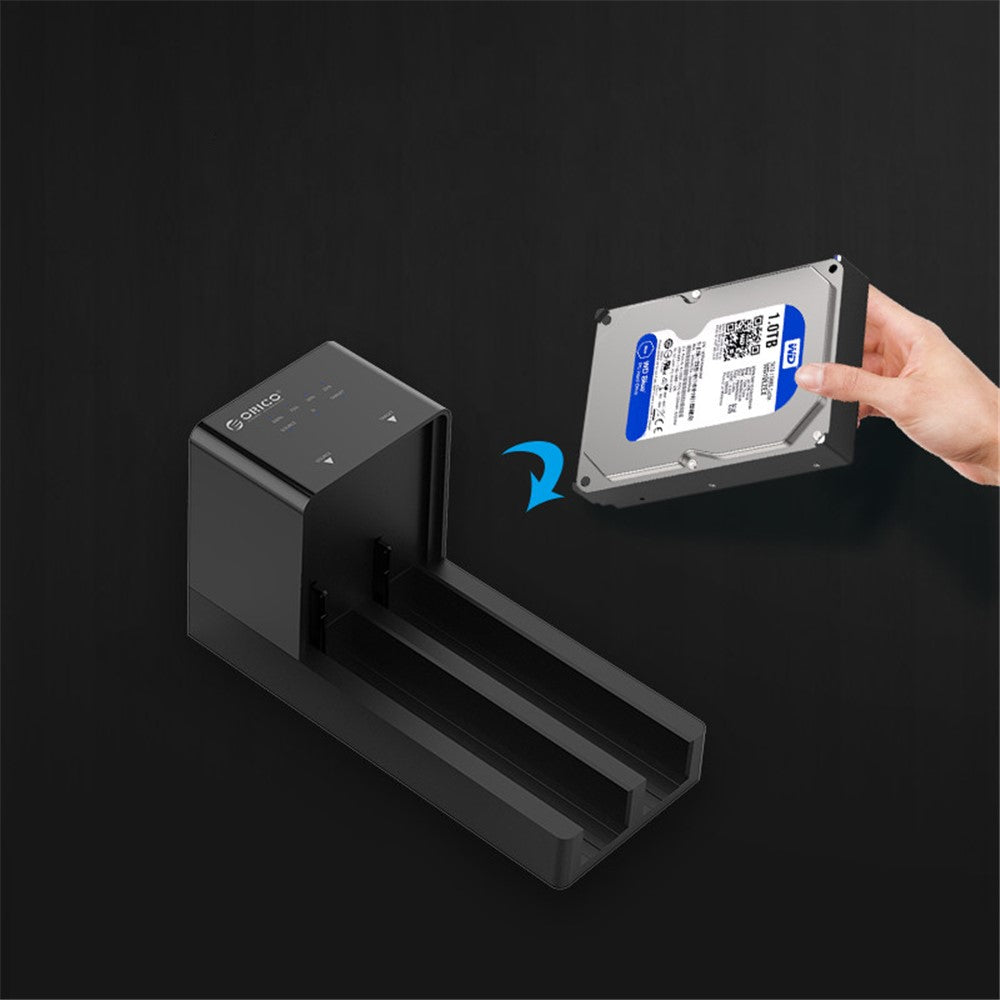ORICO 6528US3-C 2.5 / 3.5 inch Hard Drive Enclosure 2 Bay Docking Station Offline Clone