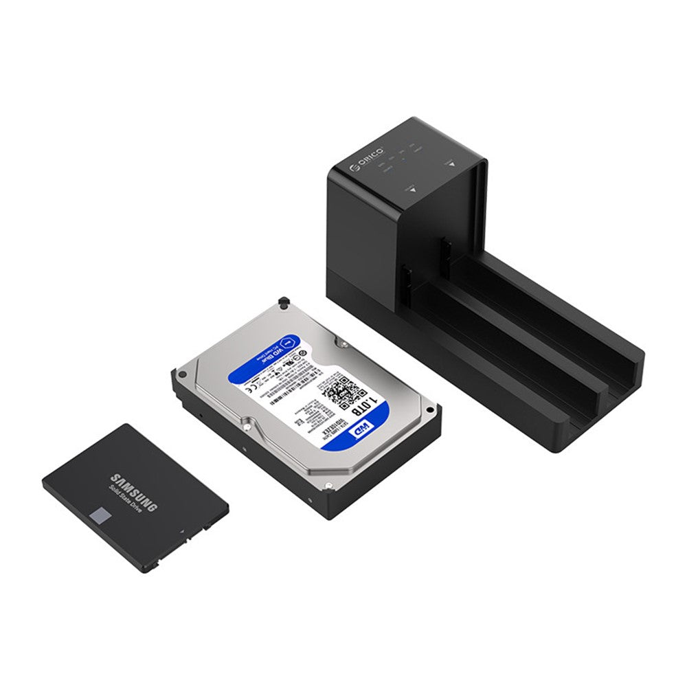 ORICO 6528US3-C 2.5 / 3.5 inch Hard Drive Enclosure 2 Bay Docking Station Offline Clone