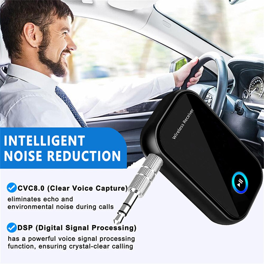 BT15 AUX Bil Bluetooth-kompatibel 5.0 Lydmodtager Støjreduktion Bluetooth-kompatibel Opkaldsadapter