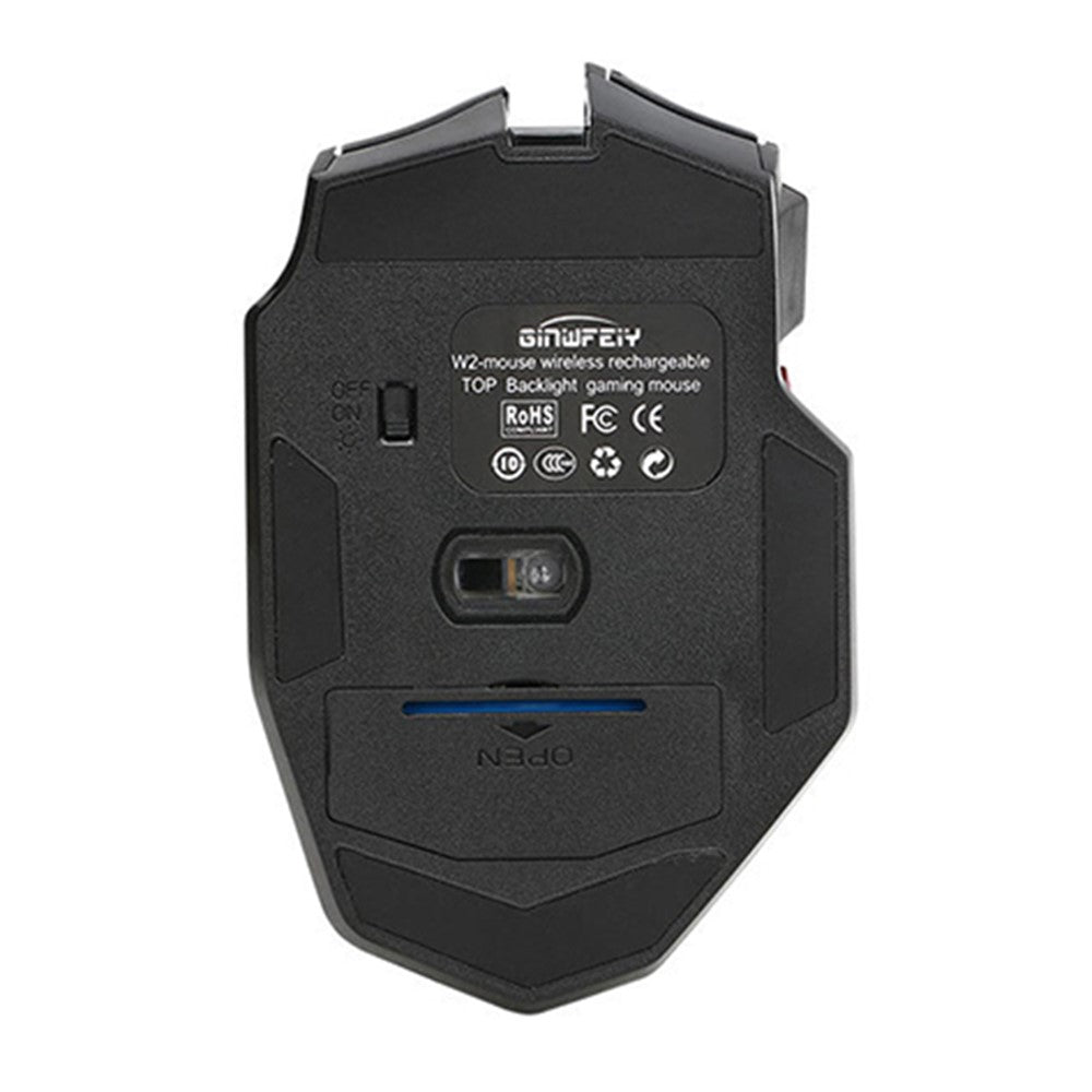GINWFEIY W2 Rechargeable 2.4G Wireless Gaming Mouse 1600DPI 6 Keys Computer Laptop Tablet Ergonomic Mice