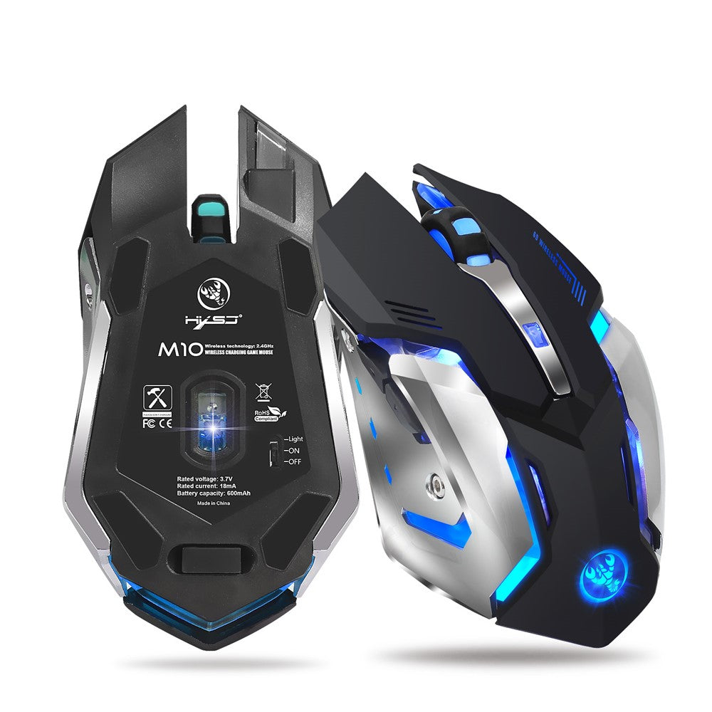 M10 Trådløs Gamingmus 2400dpi Genopladelig 7 Farver Baggrundslys Åndende Komfort Gamer Mus