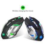 M10 Trådløs Gamingmus 2400dpi Genopladelig 7 Farver Baggrundslys Åndende Komfort Gamer Mus