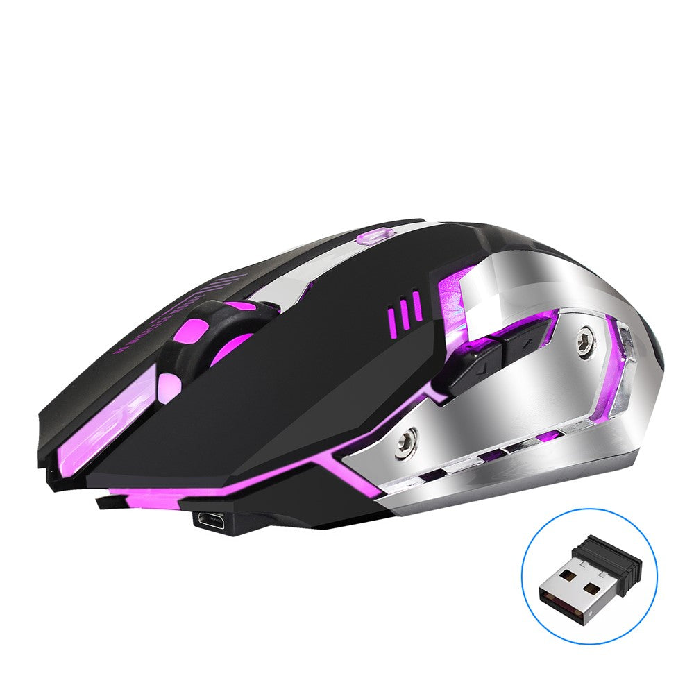 M10 Trådløs Gamingmus 2400dpi Genopladelig 7 Farver Baggrundslys Åndende Komfort Gamer Mus