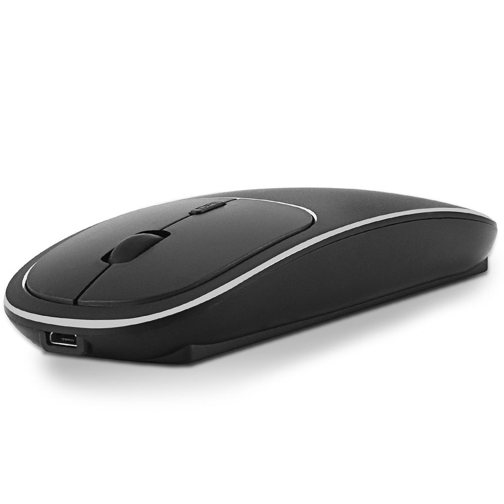 Aluminum Alloy Rechargeable 2.4G Wireless Mouse Bluetooth-compatible Mute Mice Dual Mode