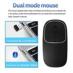Aluminum Alloy Rechargeable 2.4G Wireless Mouse Bluetooth-compatible Mute Mice Dual Mode