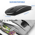 Aluminum Alloy Rechargeable 2.4G Wireless Mouse Bluetooth-compatible Mute Mice Dual Mode