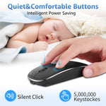 Aluminum Alloy Rechargeable 2.4G Wireless Mouse Bluetooth-compatible Mute Mice Dual Mode