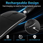 Aluminum Alloy Rechargeable 2.4G Wireless Mouse Bluetooth-compatible Mute Mice Dual Mode