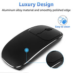 Aluminum Alloy Rechargeable 2.4G Wireless Mouse Bluetooth-compatible Mute Mice Dual Mode