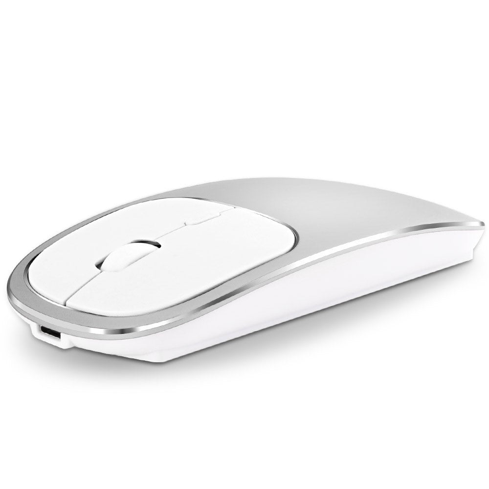 Aluminum Alloy Rechargeable 2.4G Wireless Mouse Bluetooth-compatible Mute Mice Dual Mode