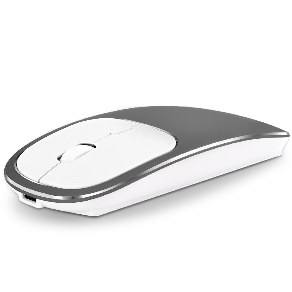 Aluminum Alloy Rechargeable 2.4G Wireless Mouse Bluetooth-compatible Mute Mice Dual Mode