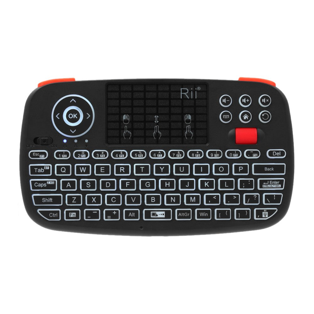 RII I4 Mini Bluetooth-kompatibel 2.4GHz til Windows Android (engelsk version) Dual-mode håndholdt tastatur baggrundsbelyst mus Touchpad