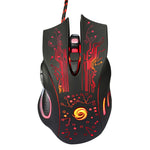 K1013 Kablet USB-gamingmus med 6 knapper og farverigt LED-lys, 3200 DPI (CE/RoHS/FCC)