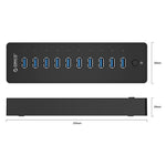 ORICO P10-U3 Superhøj hastighed 5 Gbps 10-ports USB3.0-hub