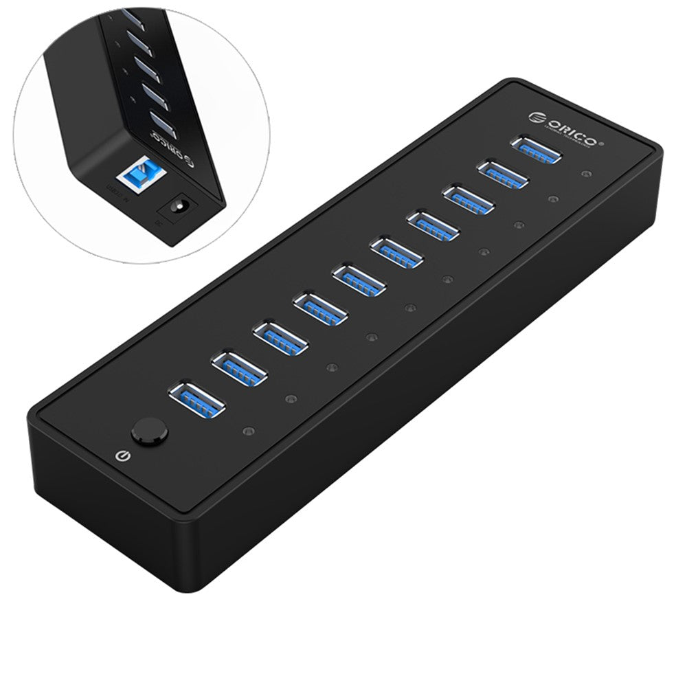 ORICO P10-U3 Superhøj hastighed 5 Gbps 10-ports USB3.0-hub