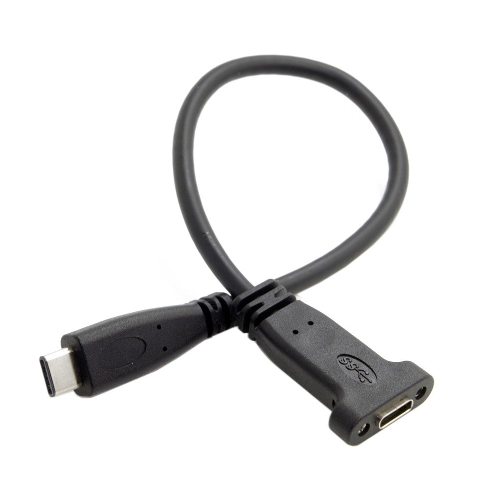 USB-C USB 3.1 Type C Male to Female Extension Data Cable with Panel Mount Screw Hole